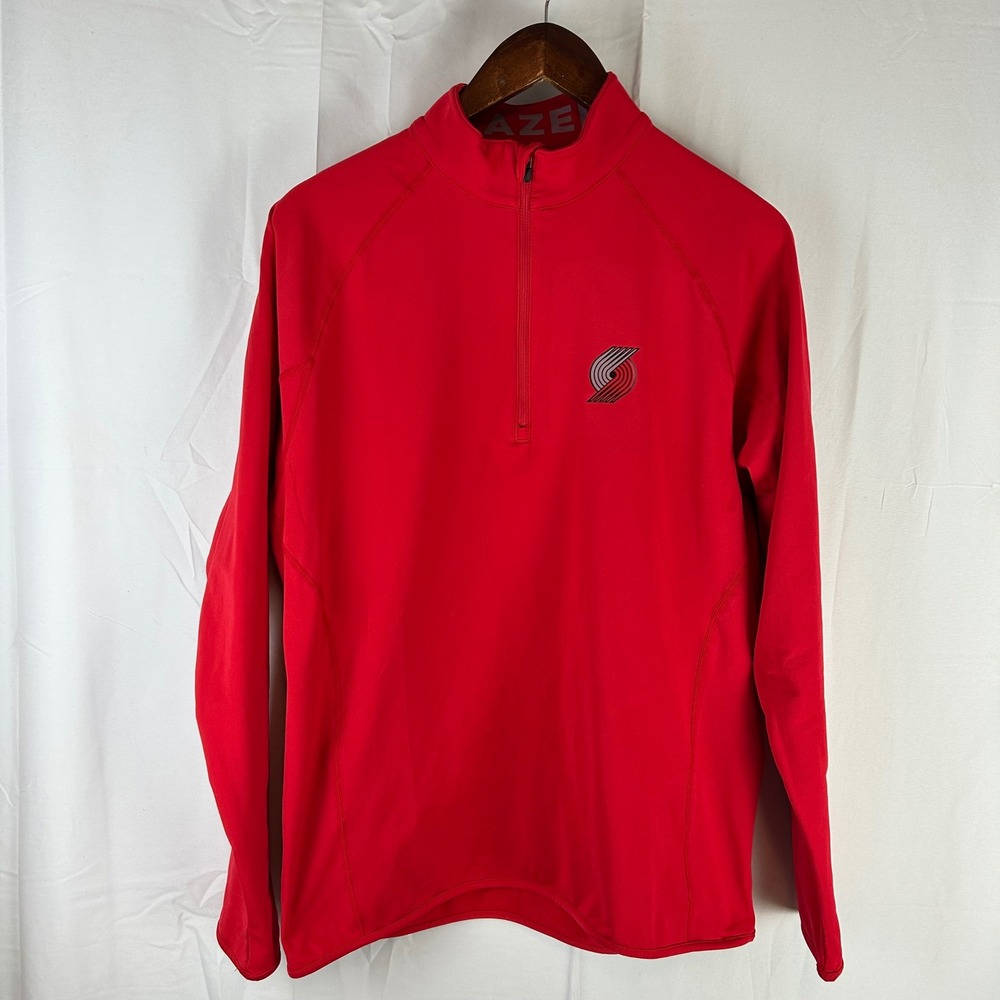 Levelwear Portland Trail Blazers Quarter Zip Mens Medium Red NBA Pullover